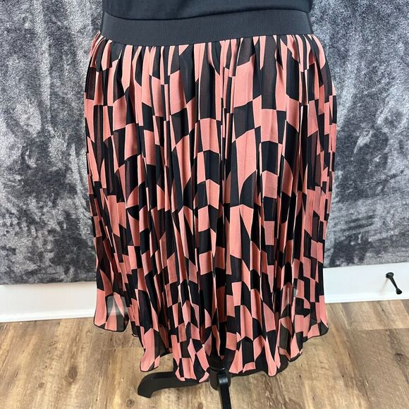 'S Max Mara Checkered Chiffon Sleeveless V-Neck Midi Dress Black Lined Sz S - Picture 3 of 12